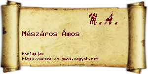Mészáros Ámos névjegykártya